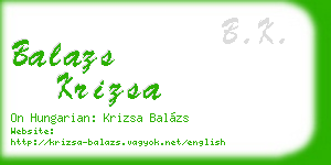 balazs krizsa business card