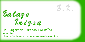 balazs krizsa business card